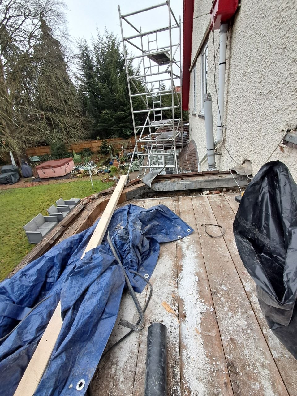 Old flat roof before replacement
