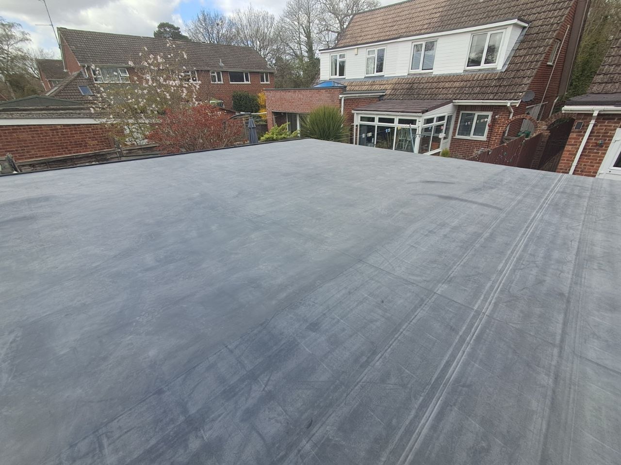 Finished flat roof, wide shot